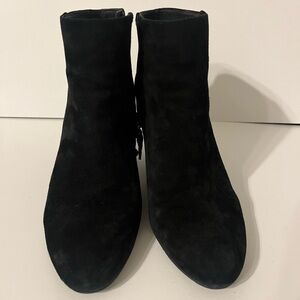 Via Spiga Harrison Suede Wedge Black Ankle Booties